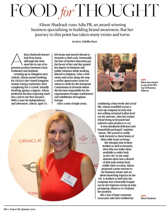 Essex Life Magazine – Business Profile