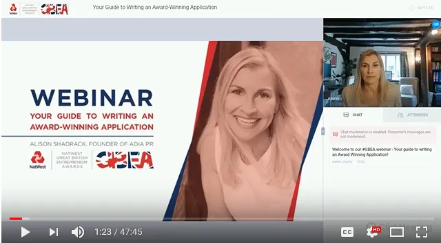 Webinar on Award Winning Applications